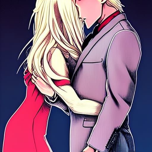 Anime Key Visual of Redhead and Blonde with Tension