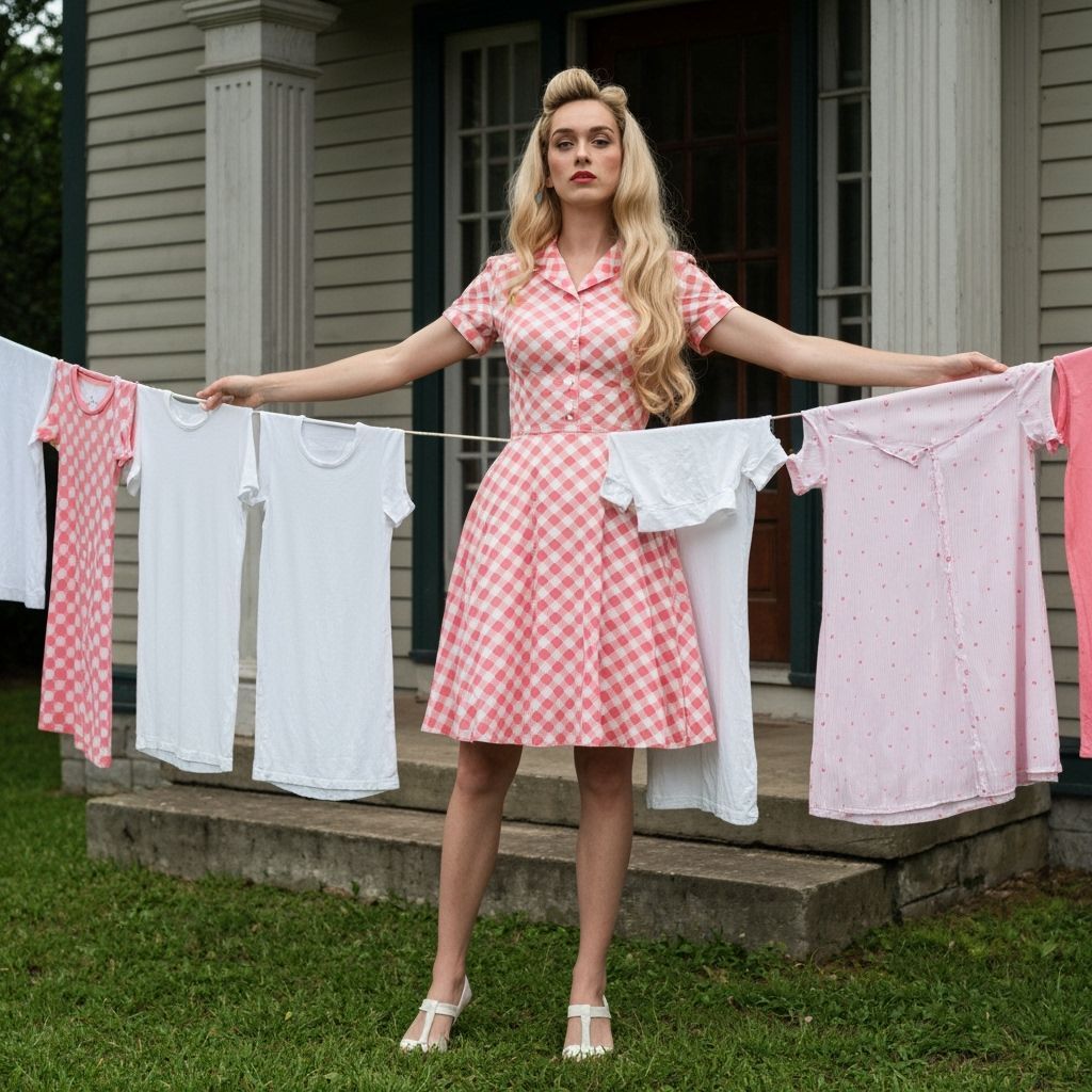 1950s Housewife Style: Man in Minidress and Blonde Hair