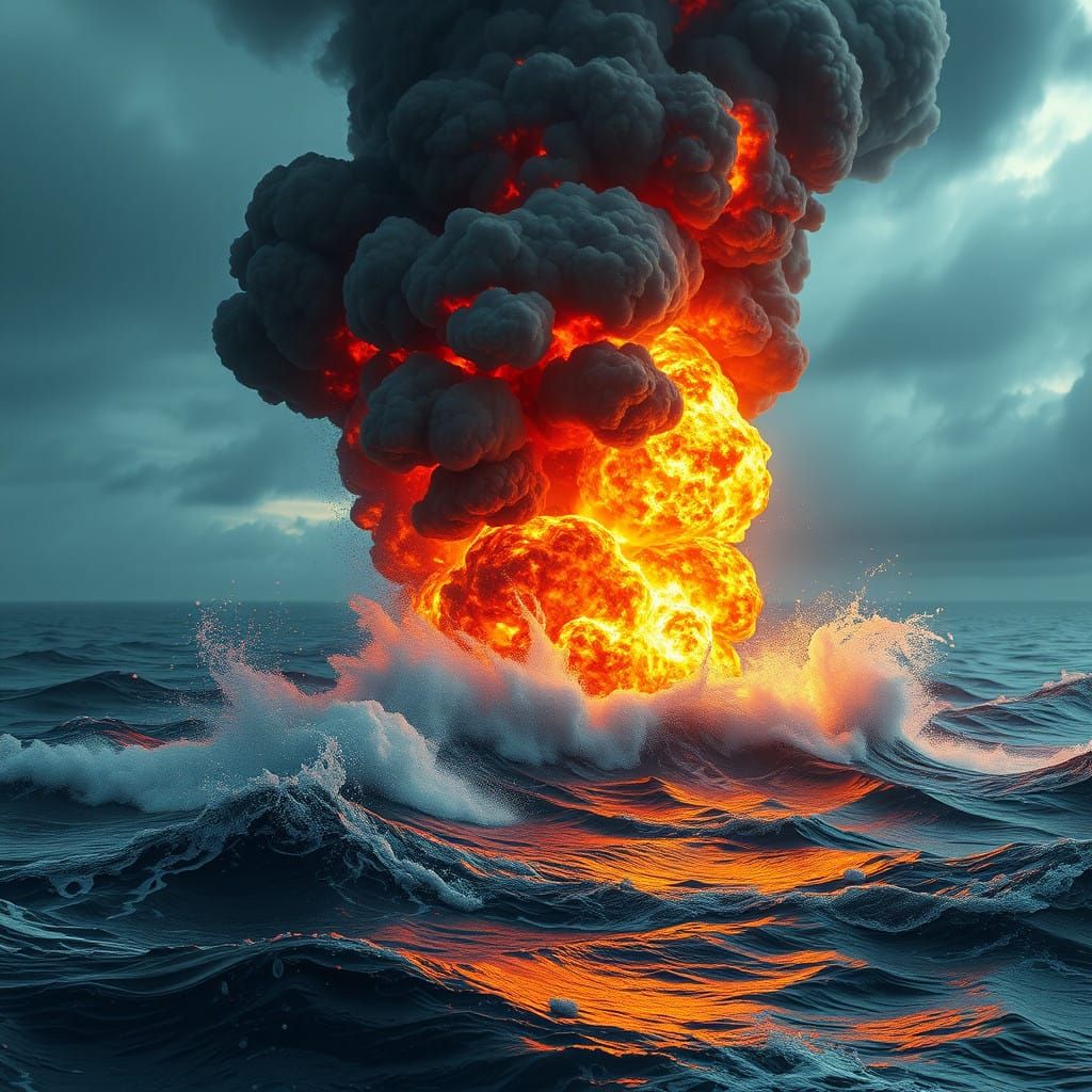 Surreal Ocean Inferno in Vibrant 8K