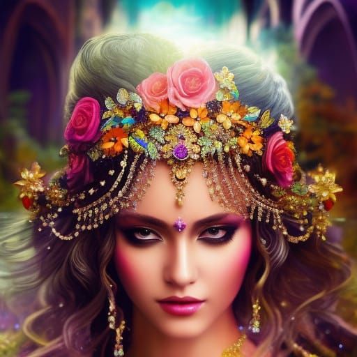 Glittering Day of the Dead Princess Portrait