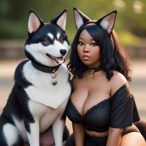 Ebony BBW Kitsune Duo in Professional Photography