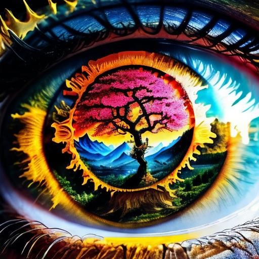 Dragon Eye Tree of Life in Gothic Style