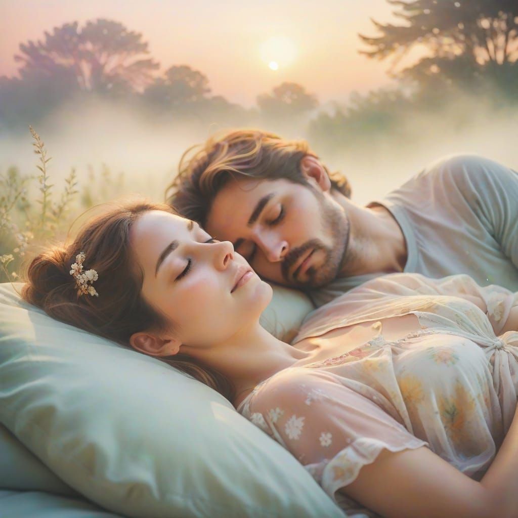 Ethereal Couple's Tropical Oasis in Soft Focus