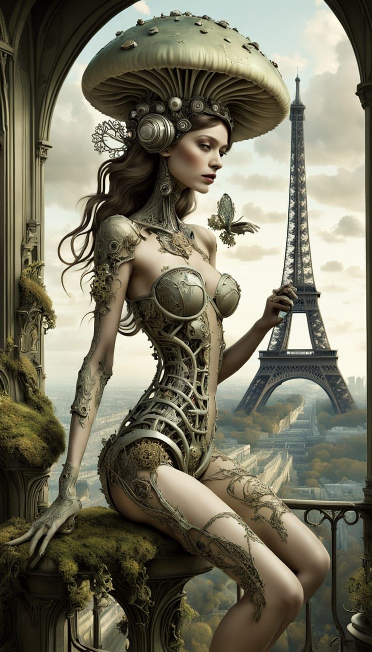 Surreal Art Nouveau Hybrid of Flesh and Machine in Parisian ...