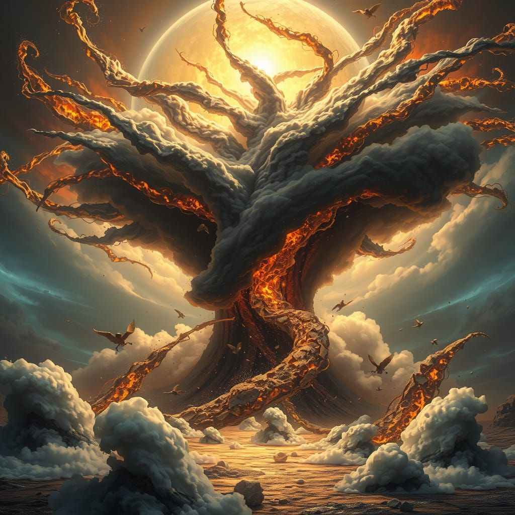 Epic Sci-Fi Whirlwind Landscape in Matte Painting Style