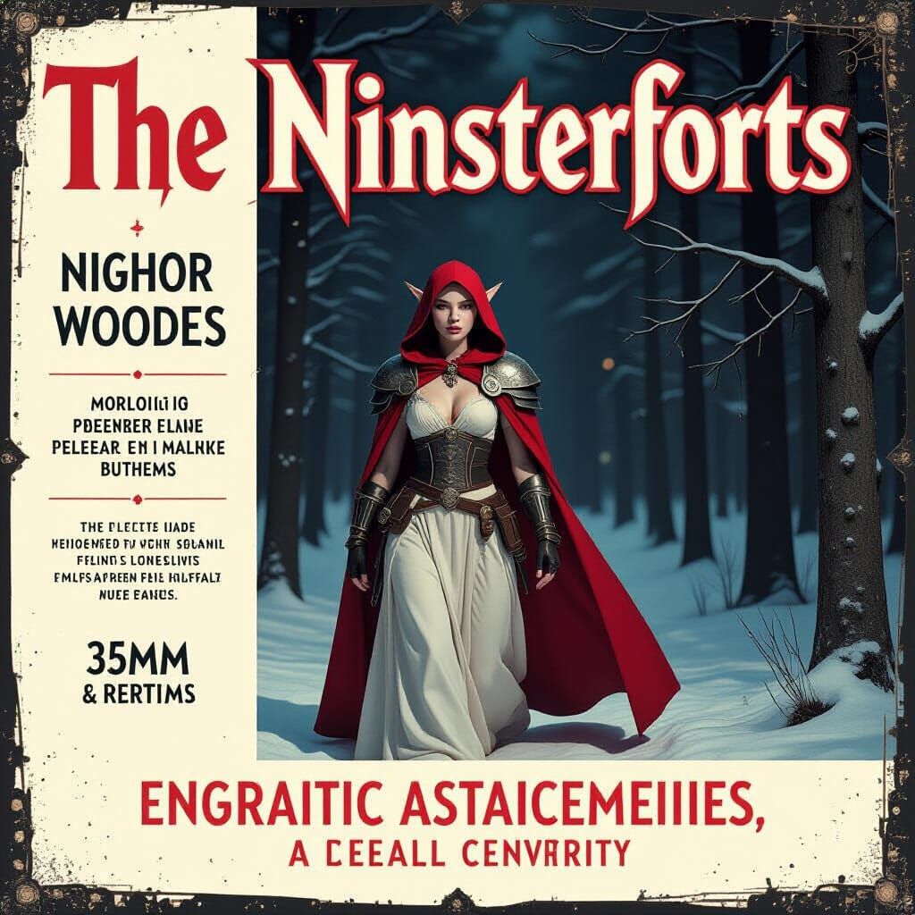 Cinematic Drow Elf in Dark Woods