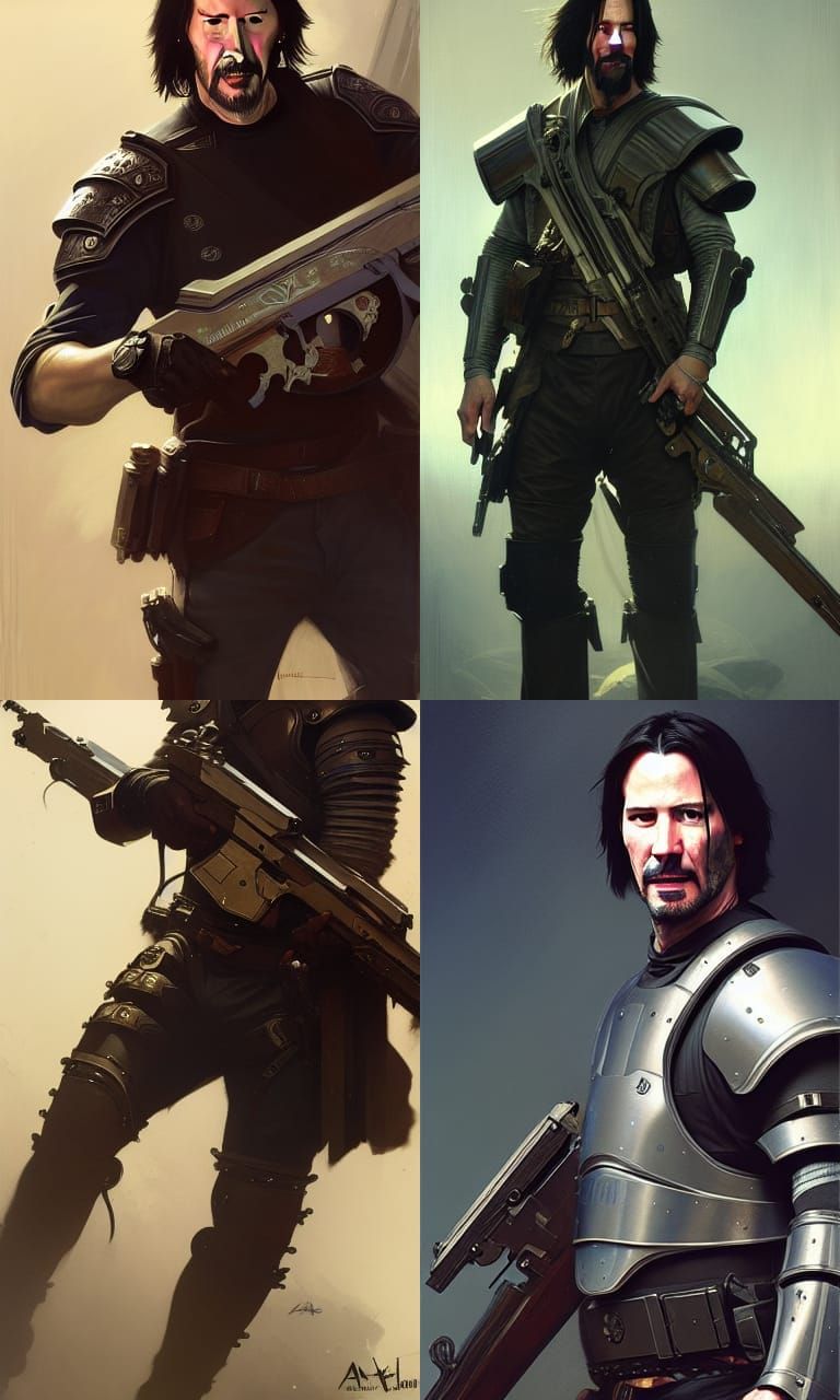 Keanu Reeves Artificer Portrait with Flintlock Pistols