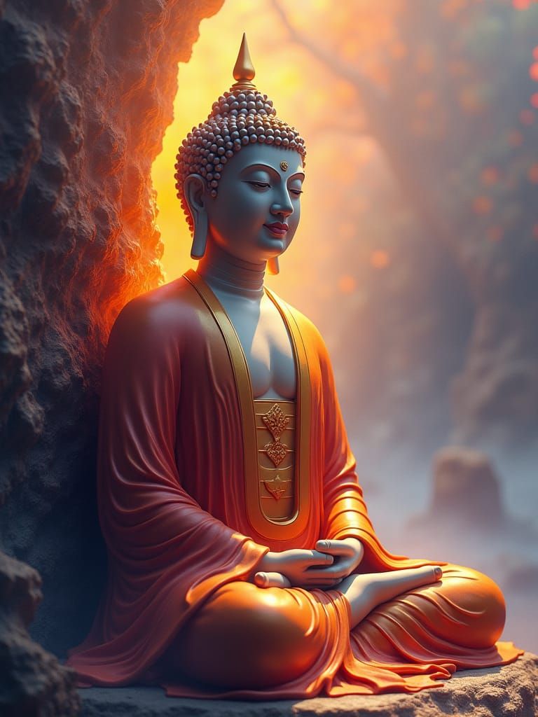 Amitābha Buddha in Western Paradise: Hyperrealistic Concept ...