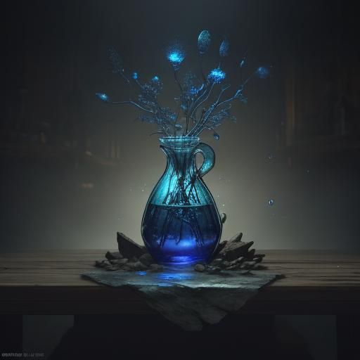 Glowing Potion of Healing: Fantasy Concept Art