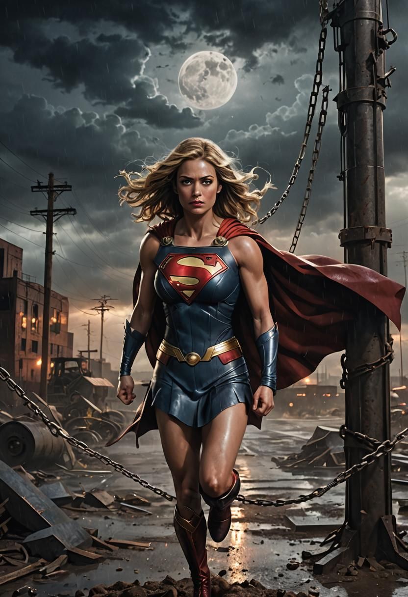 Supergirl Bound: A Cinematic Scene of Defiance