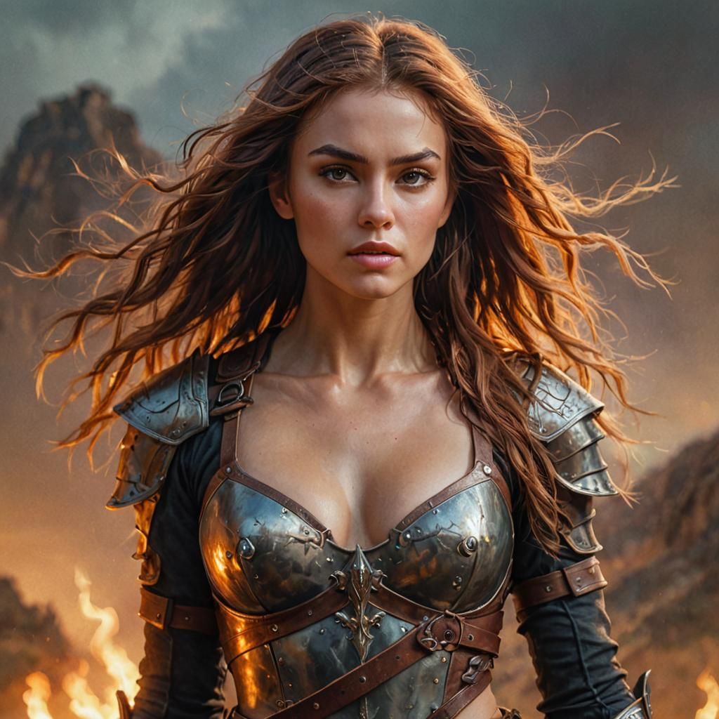 Fantasy Portrait of a Muscular Female Warrior