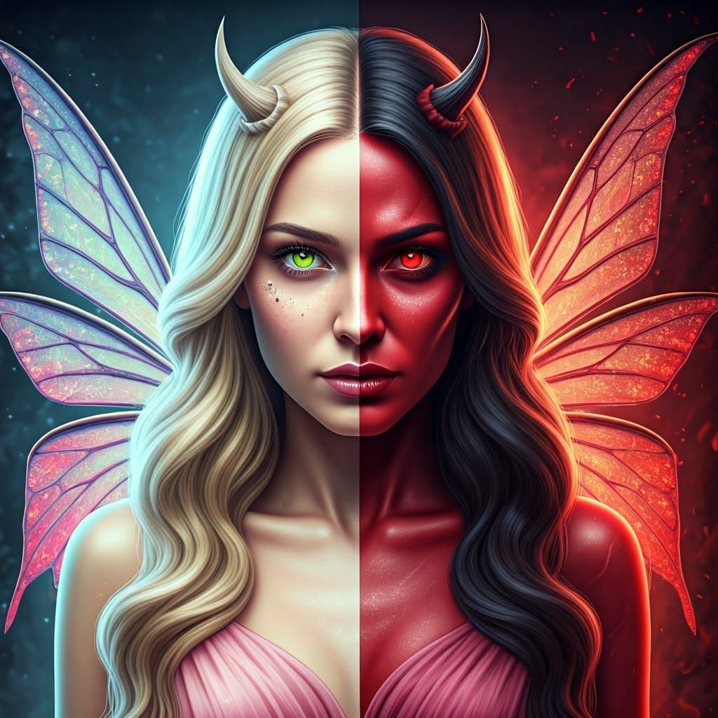 Fairy and Demon Woman Portrait