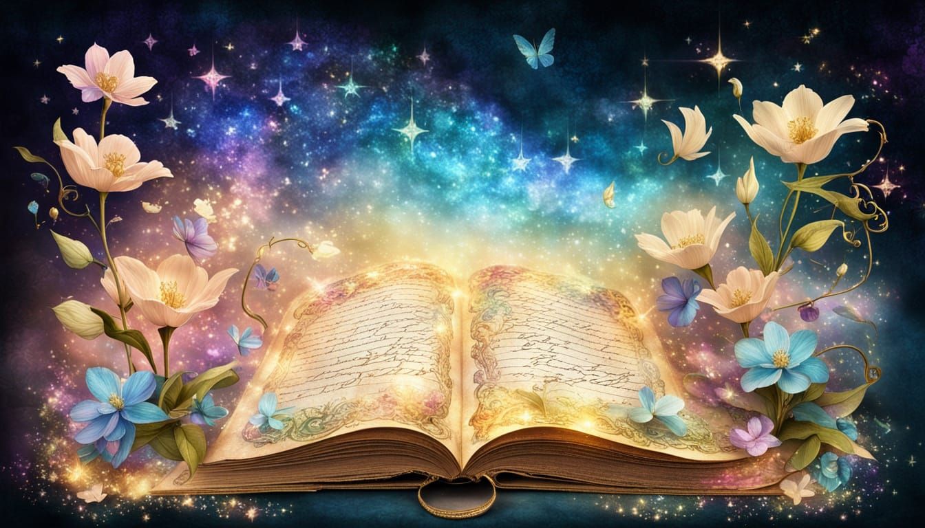 Enchanted Libra Scales Amidst Celestial Bloom