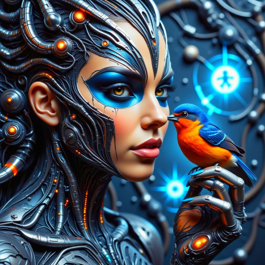 Gentle Cybernetic Guardian in a World of Intricate Wires