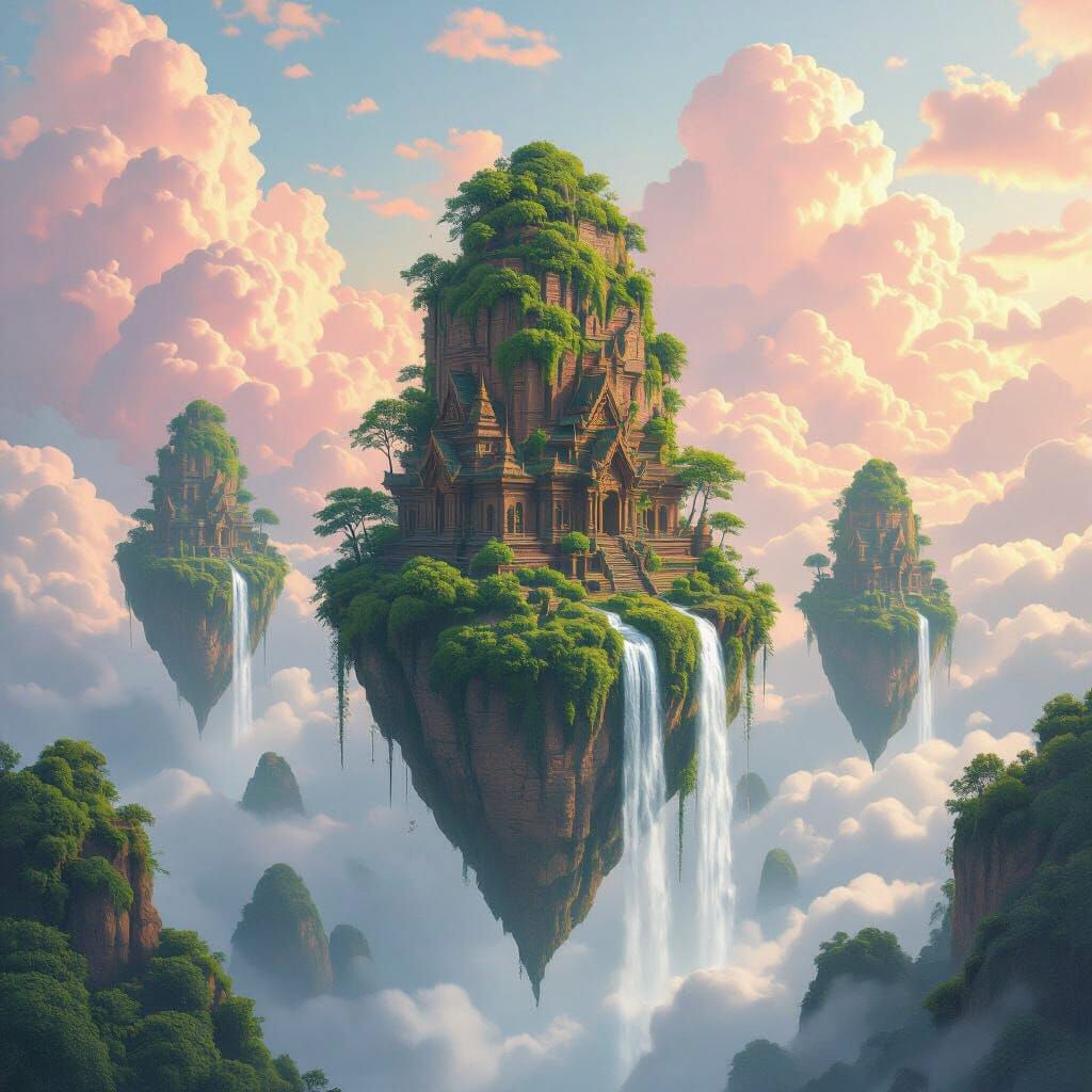 Floating Islands with Ancient Buddhist Wats