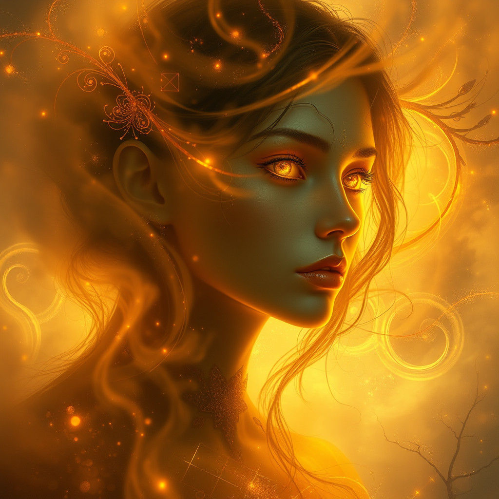 Ethereal Mist Realm: Portrait in Digital Art Style