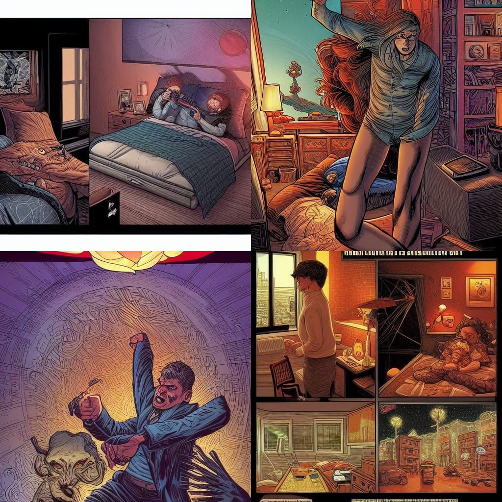 Comic Book Art: Waking Up at 3 PM