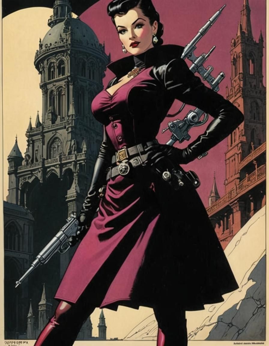 Gothic Raygun 50's Pinup Moebius