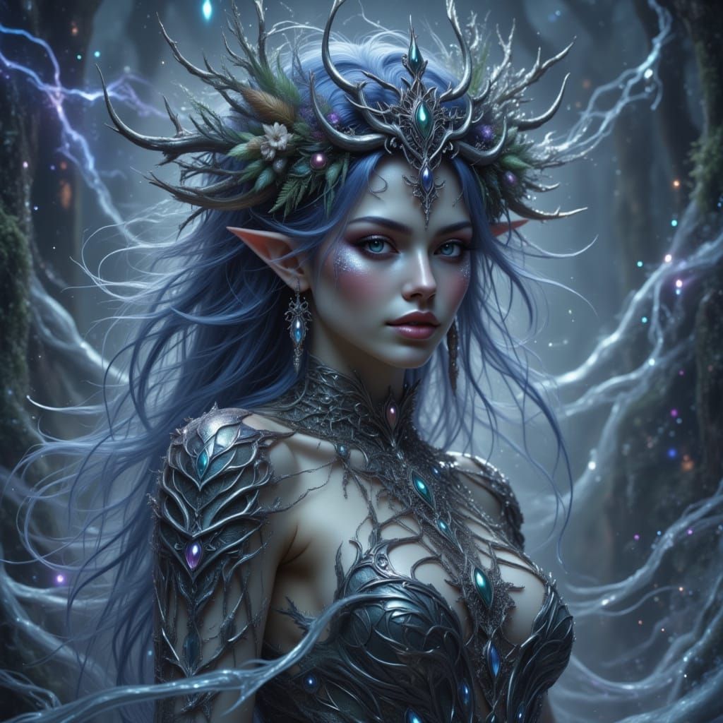 Angry Storm Goddess with Lightning