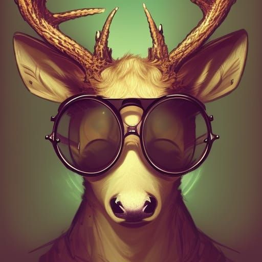 Armored Chibi Deer Portrait in Detailed Digital Art