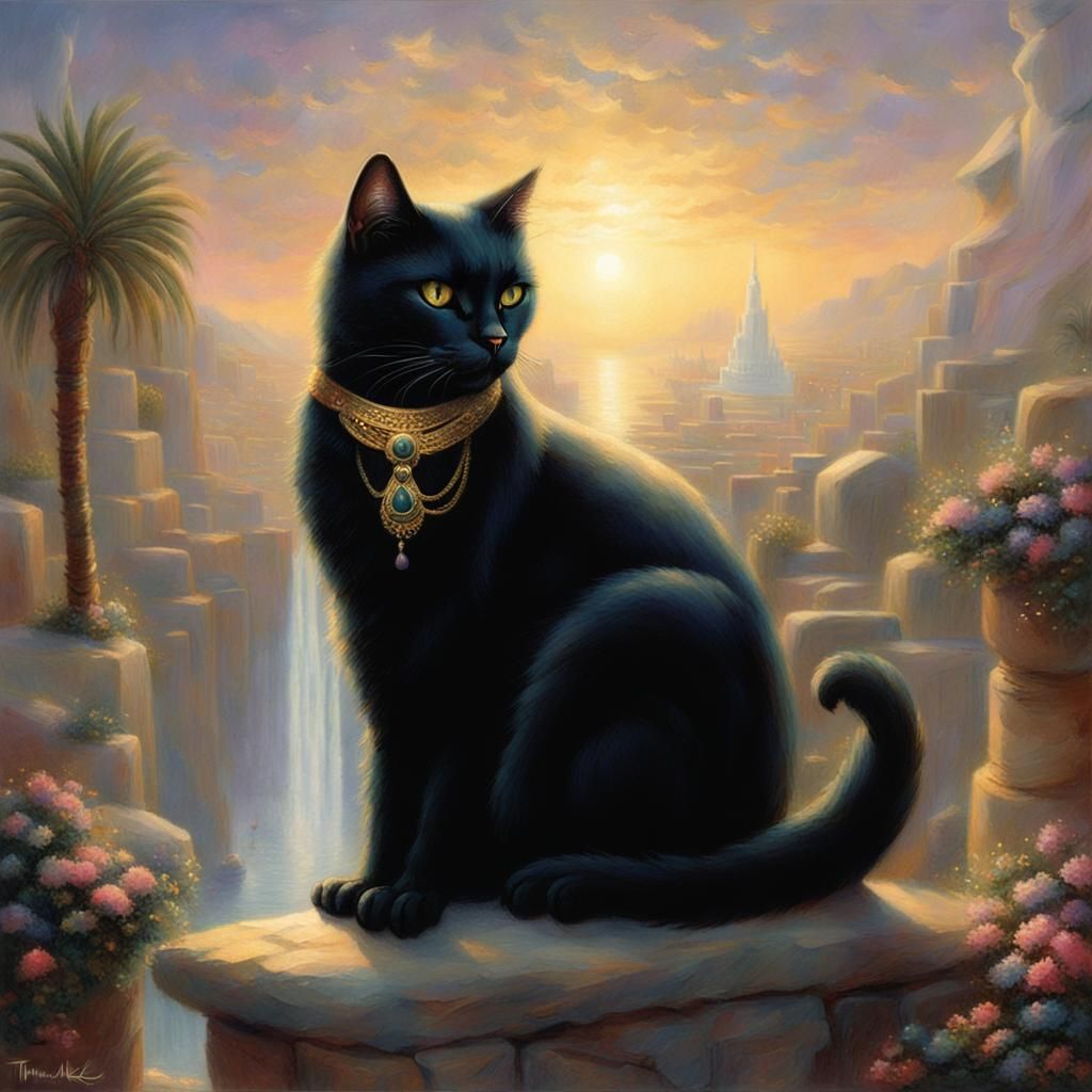 Ethereal Fantasy: Cat Transforms into Isis