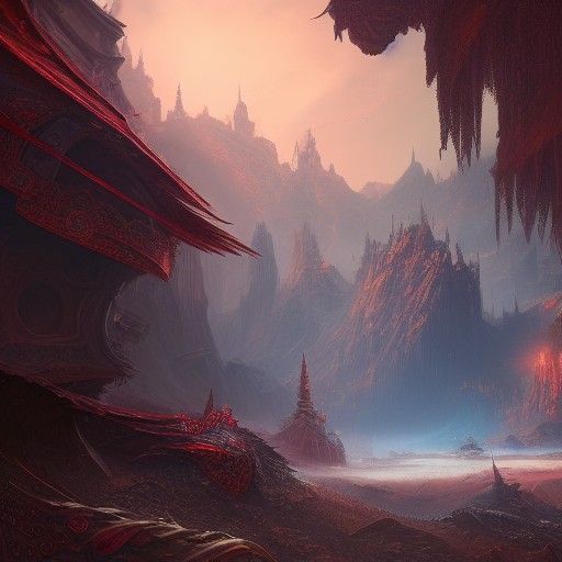 Intricate Matte Painting of Loab in Deep Color