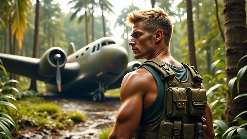 Muscular Soldier Discovers Crashed WWII Plane in Jungle