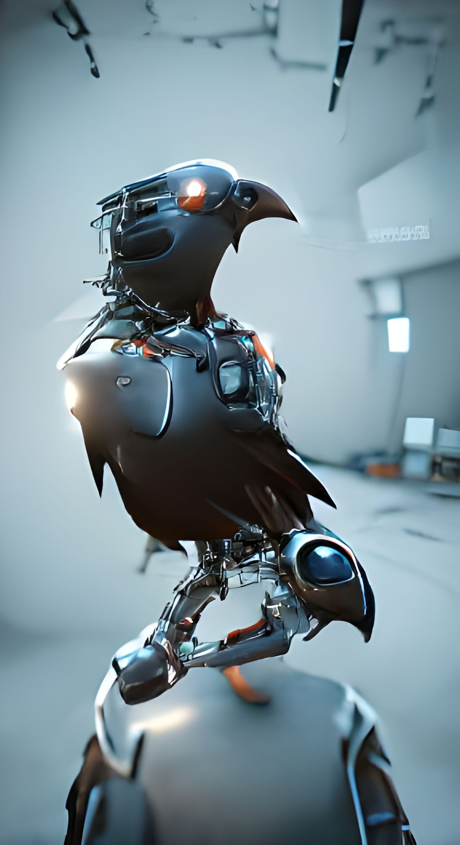 Cyborg Crow Robot in Unreal Engine