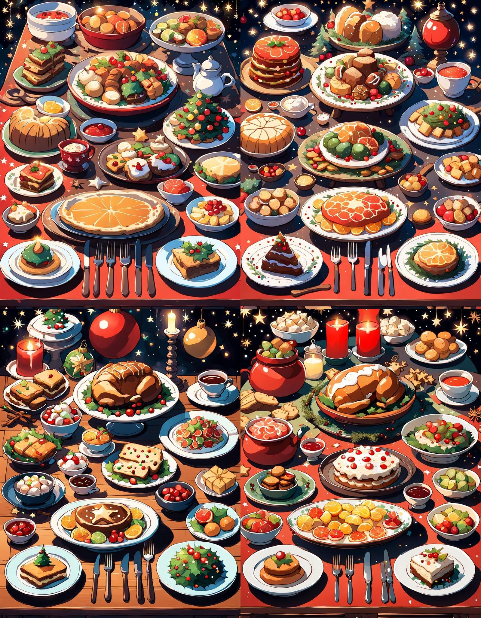 Christmas Table in Studio Ghibli Style