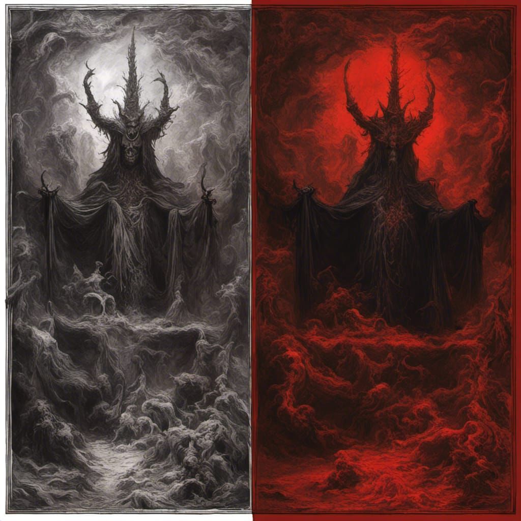 Demonic Purgatory Scene in Creepy Magazine Style