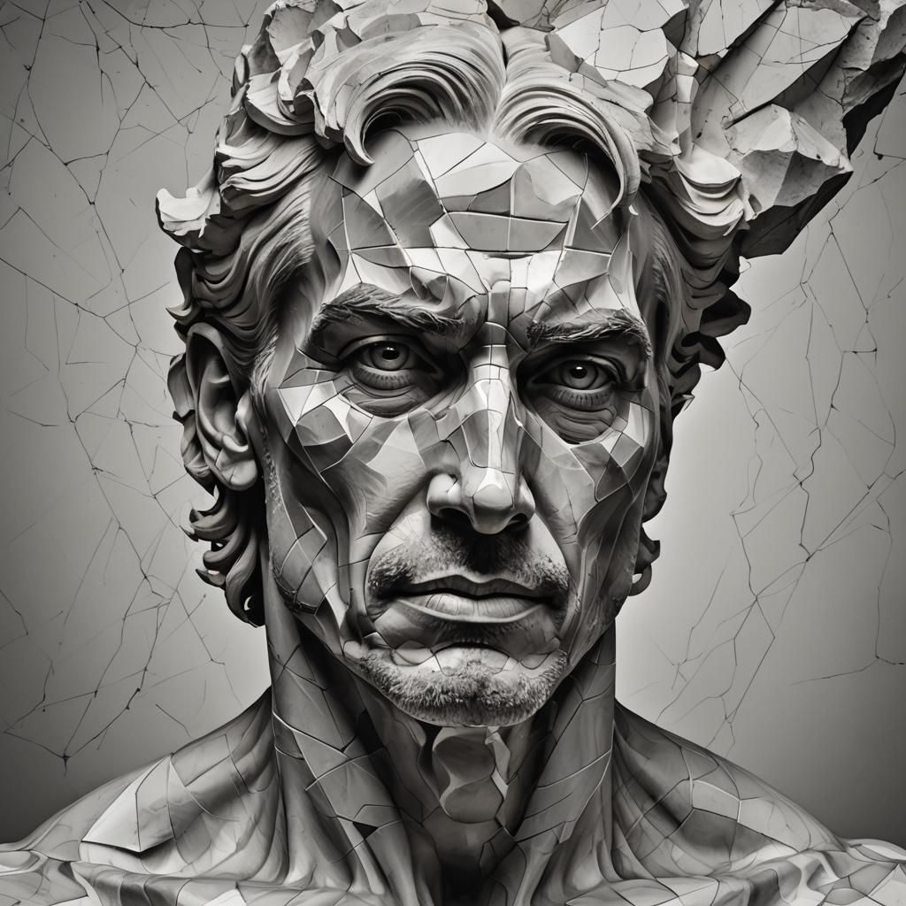 Hyperrealistic Greek Sculpture of a Muscular Man