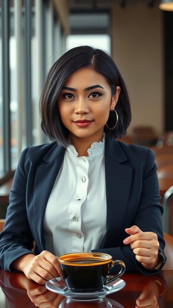 Confident Asian Executive Captured in Hyper-Realistic Detail
