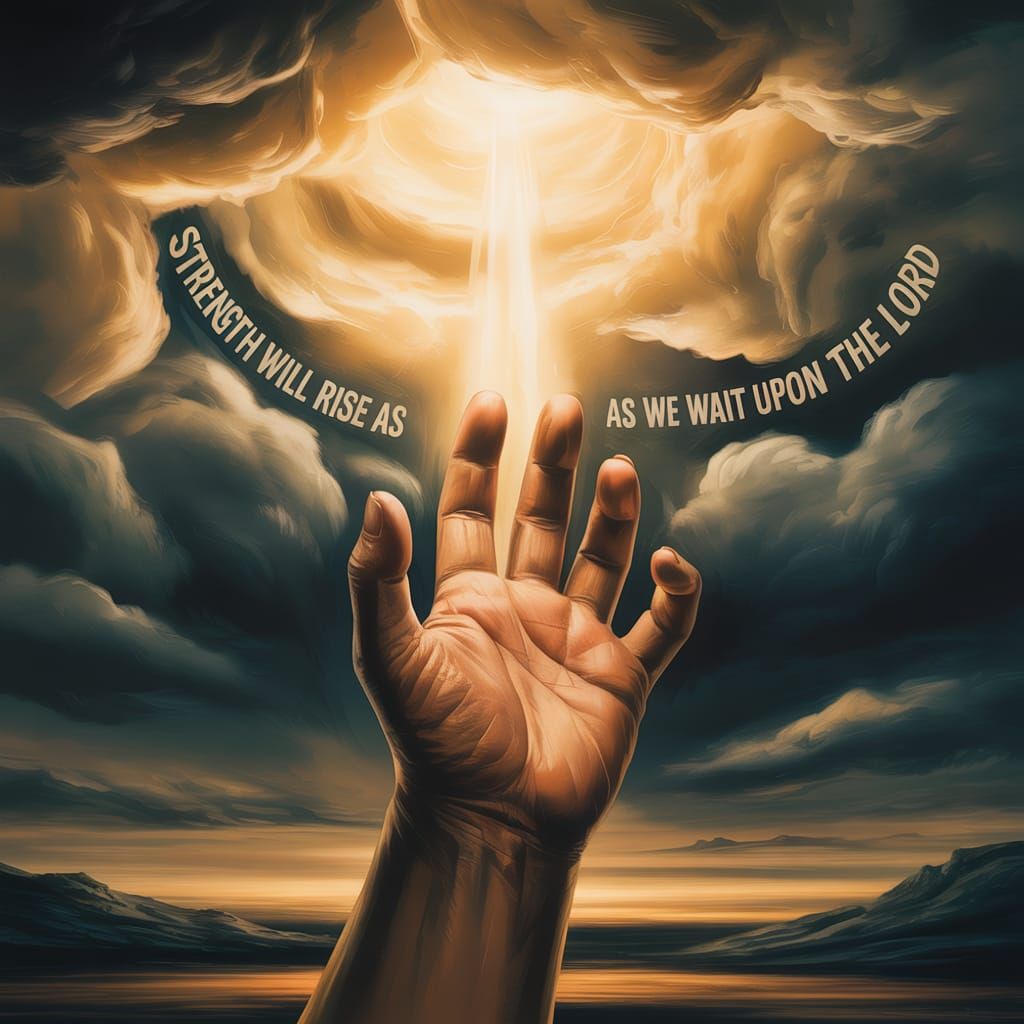 Hand Reaching for Light: Digital Painting of Hope
