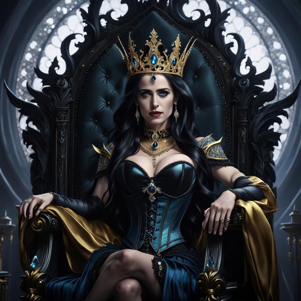 Banshee Queen on Throne: Digital Art Masterpiece