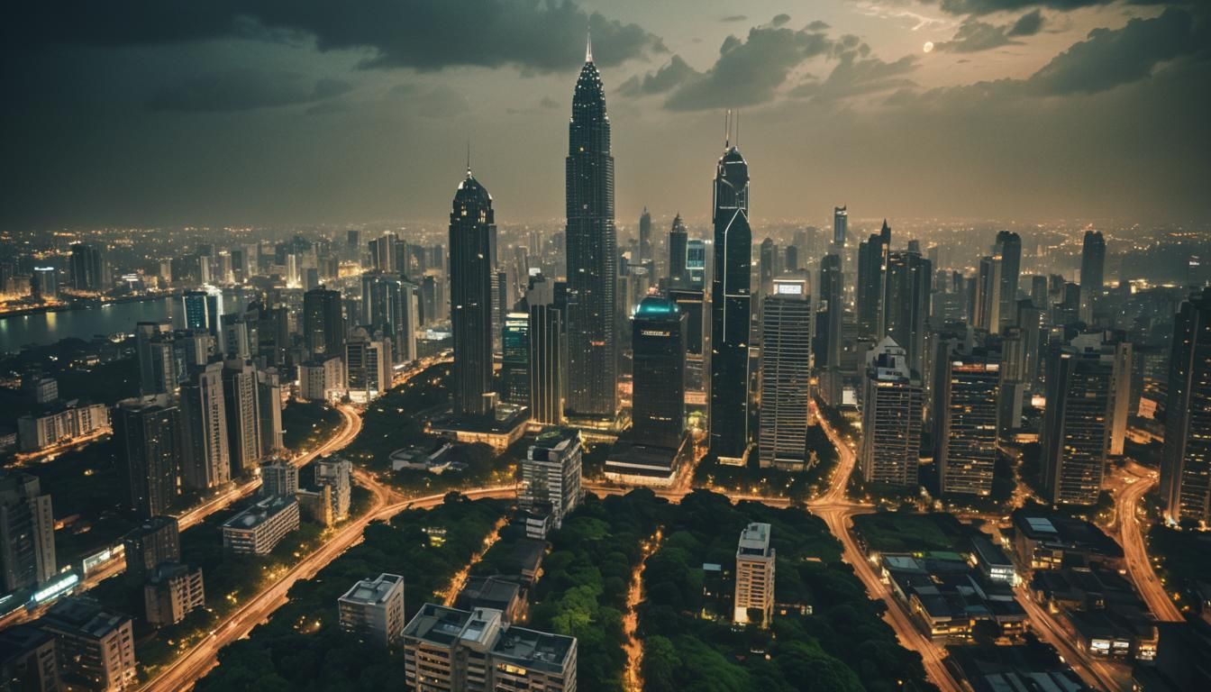 Mumbai 2500 AD: Futuristic Cityscape in Film Style