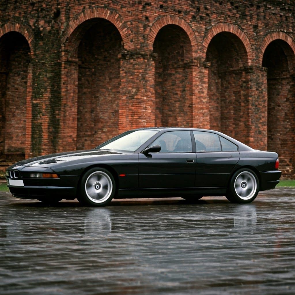 Gothic BMW Limousine Concept in Pompeii, Cinematic Style