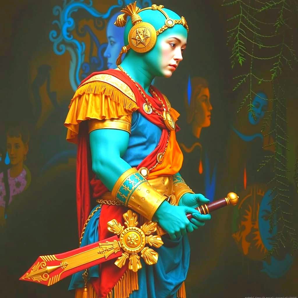 Triadic Color Masterpiece: Vibrant and Detailed