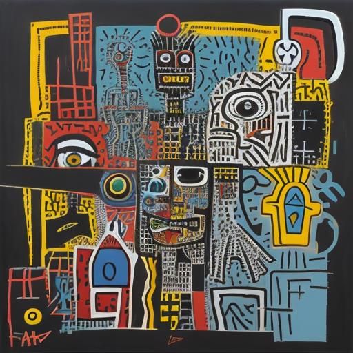 Robot in Abstract Cubist Style