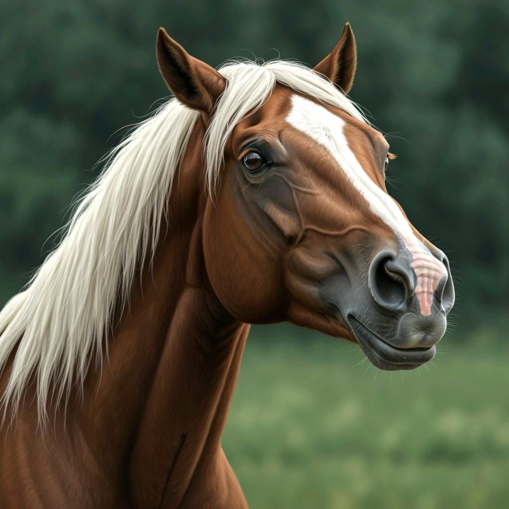 Hyperrealistic Horse Head in Terrifying Detail