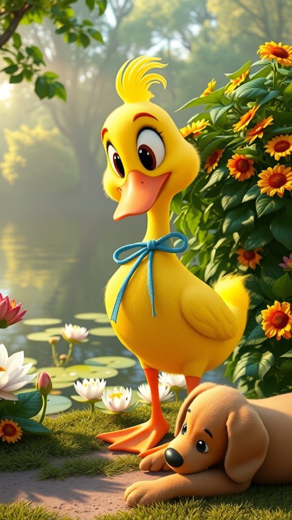 A 3D Pixar-style duck