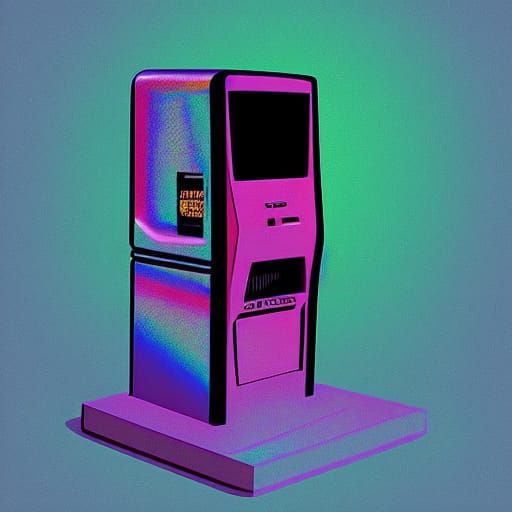 Retro Tech Payphone as Cosmic Mixed Media Art