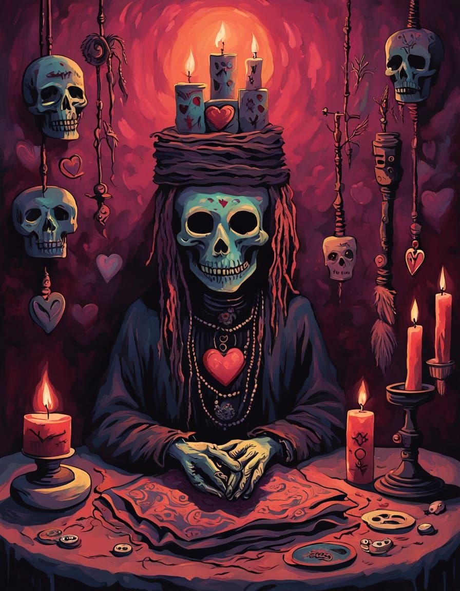 Surreal Hoodoo Doll in Mystical New Orleans Magic Shop