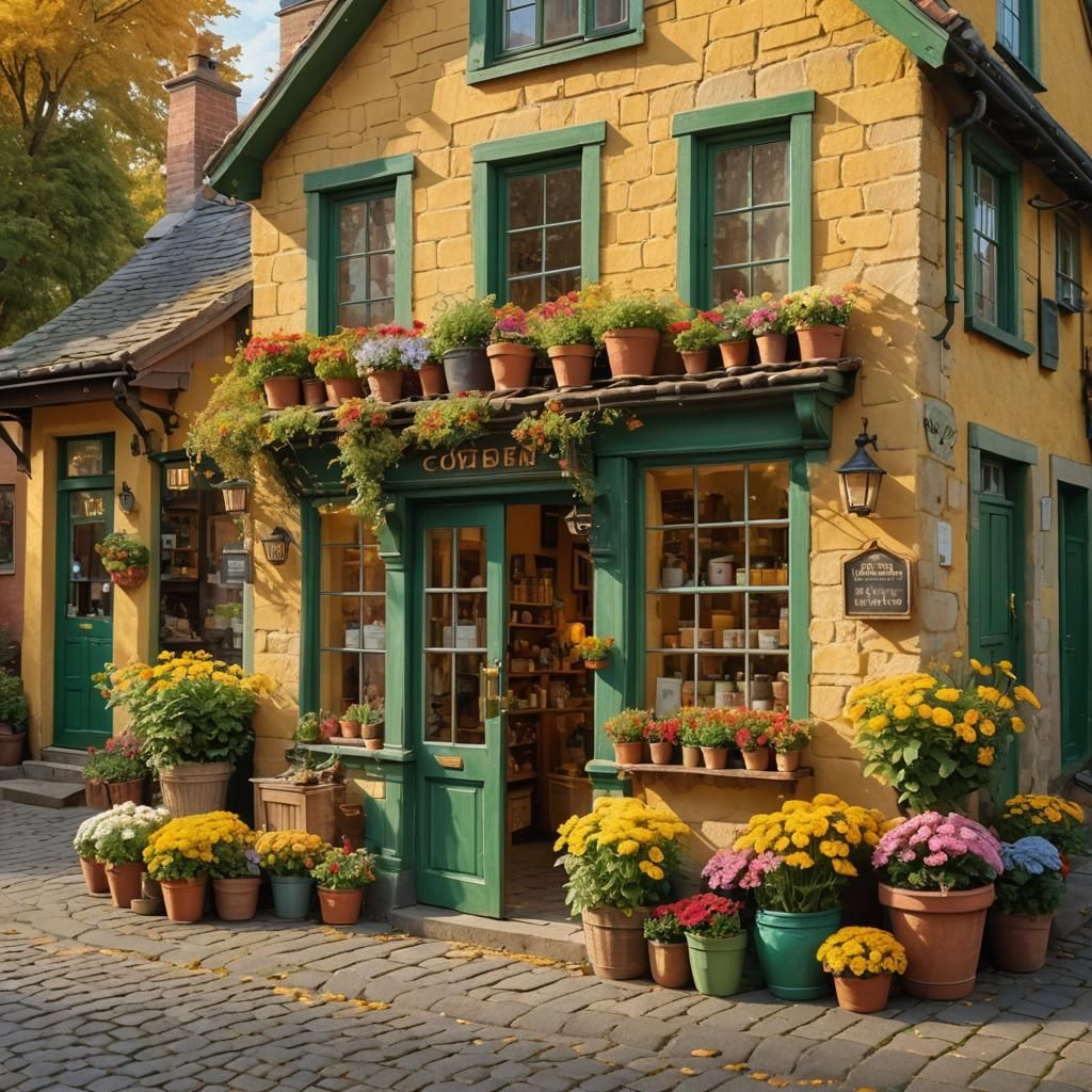 Charming Rustic Scent Shop in Autumn Light