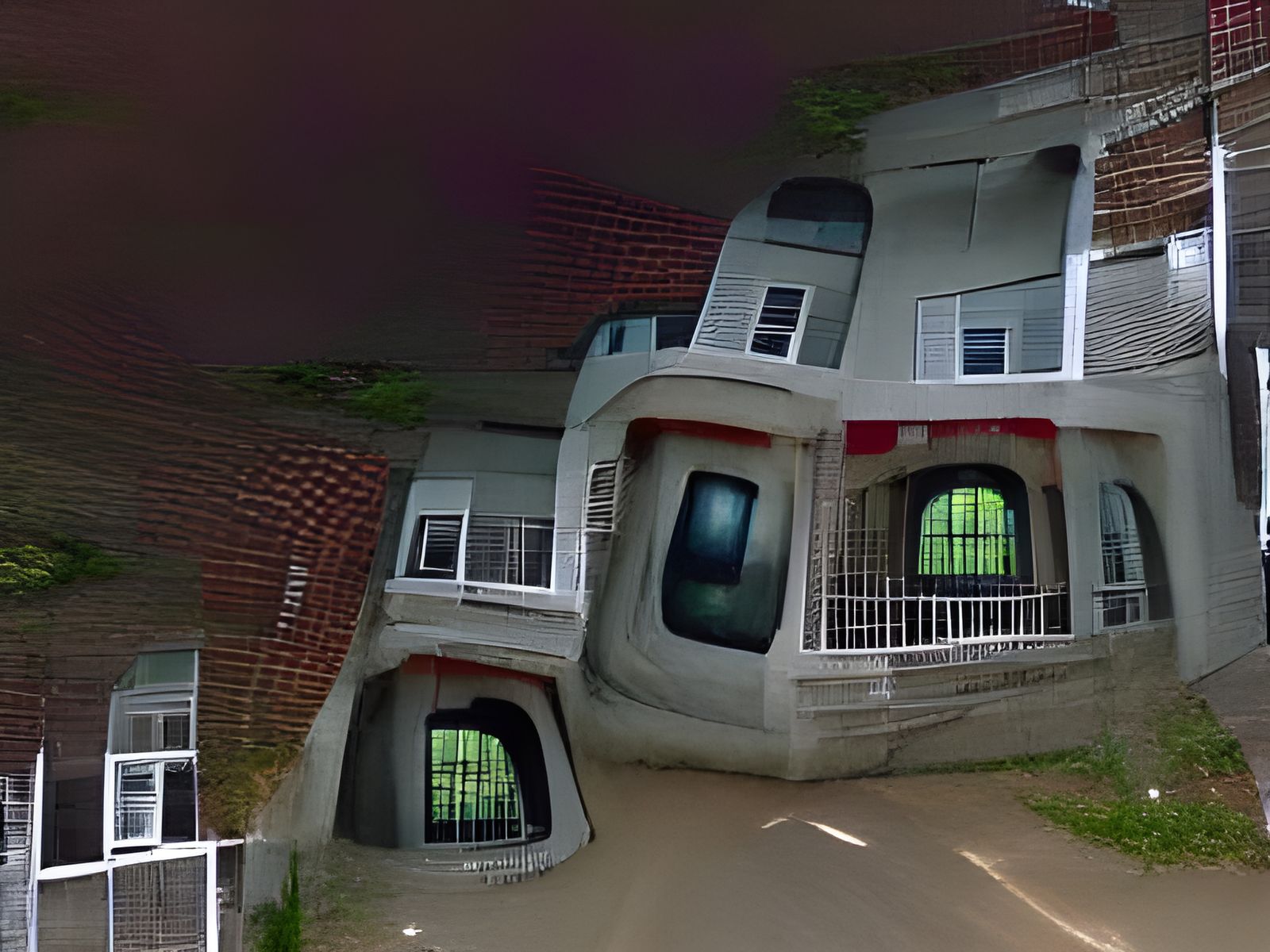 Eerie Two-Story House in a Horror Dreamscape