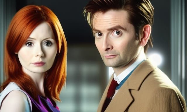 The Doctor and Companion by the Tardis