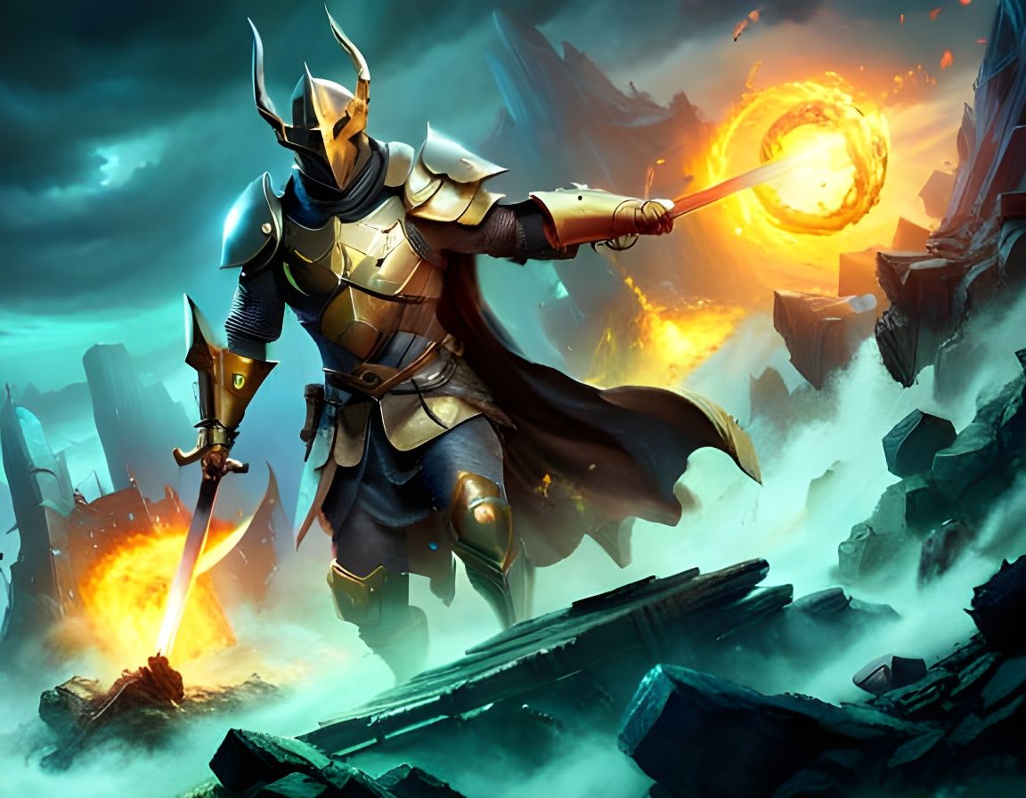 Majestic Golden Knight in Terrifying Dungeon