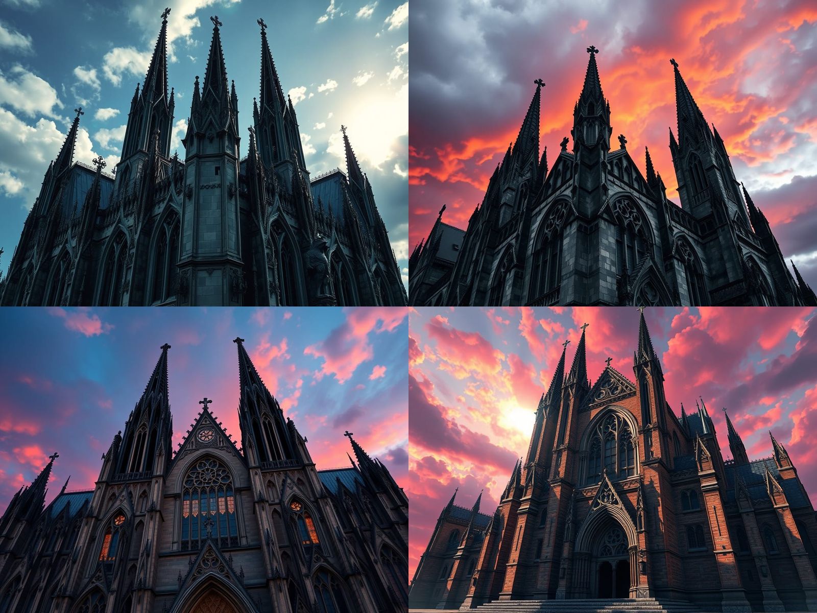 Ornate Gothic Church with Black Spires