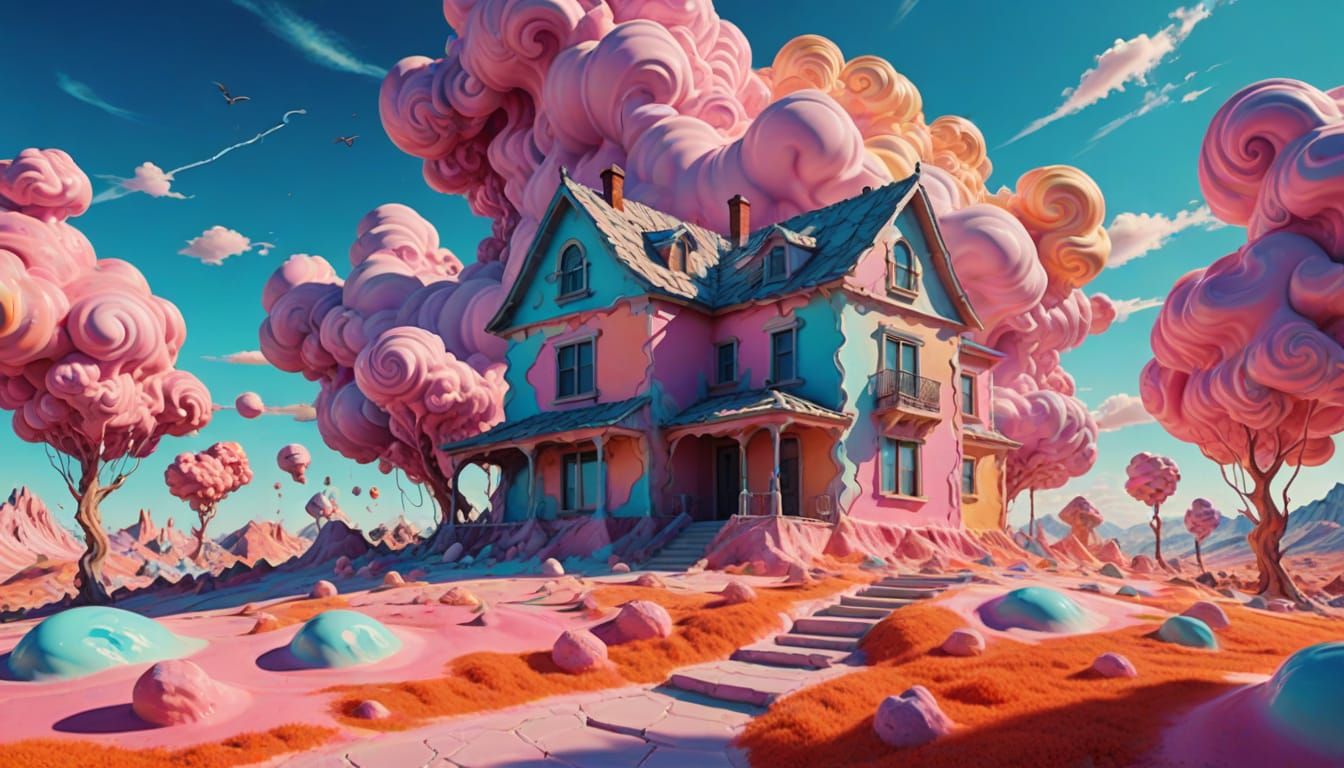Surreal Candy House in Salvador Dali Style