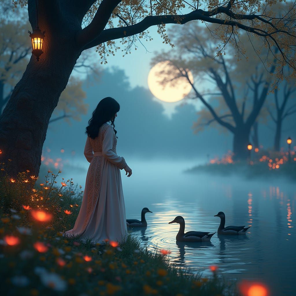 Woman Finds Inspiration in Whimsical Park Scene