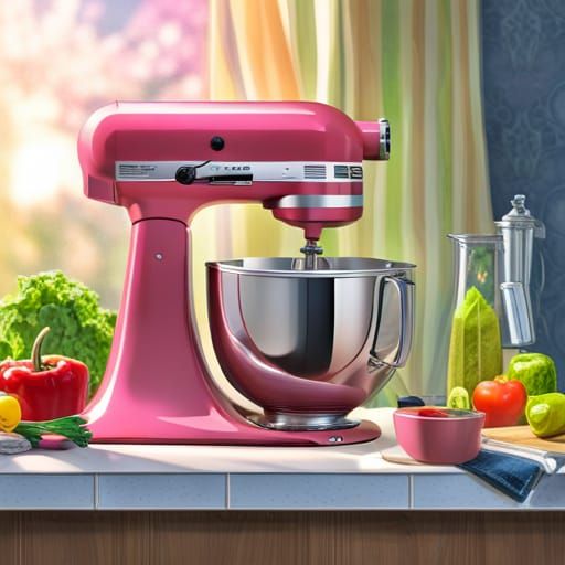 1960s Pastel Pink Kitchen Mixer with Sunbeams